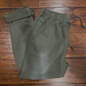 Womens Army Green Ripped Ankle Jeans!High Waisted!Size:M